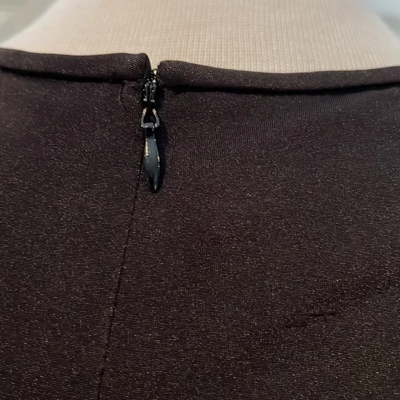 Anne Klein black dress with lace and sequin top and ruching SZ 6 - Picture 6 of 9